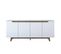 Buffet 4 Portes Targita 180x78,6cm Bois Naturel Et Blanc