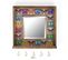 Miroir Mural Dallat L32,5xh33cm Bois Massif Foncé Motif Papillon