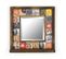 Miroir Mural Dallat L32,5xh33cm Bois Massif Foncé Motif Bouddha