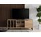 Meuble TV 1 Porte Elliot 140cm Bois Chêne Clair