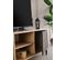 Meuble TV 1 Porte Elliot 140cm Bois Chêne Clair Et Gris Usé