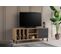 Meuble TV 1 Porte Elliot 140cm Bois Chêne Clair Et Gris Usé