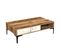 Table Basse Moderne Varnus 105cm Bois Et Effet Marbre Blanc