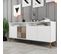 Buffet Bas 4 Portes Et 2 Niches De Rangement Kaltes L180cm Blanc