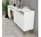 Buffet Bas 4 Portes Et 2 Niches De Rangement Kaltes L180cm Blanc