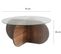 Table Basse Design Venas D75cm Bois Foncé Et Verre Transparent