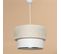 Suspension Clara Base Blanc Avec Abat-jour Ø30cm Bicolore Beige Et Blanc