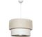 Suspension Clara Base Blanc Avec Abat-jour Ø30cm Bicolore Beige Et Blanc