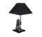 Lampe à Poser Tête De Cheval Géométrique Replico D24xh50cm Tissu Noir Et Métal Argent