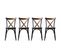 Lot De 4 Chaises Rostam Métal Noir Et Bois Massif Foncé