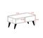 Table Basse Style Scandinave Samar 58x43,3cm Bois Foncé Et Blanc