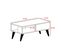 Table Basse Style Scandinave Samar 58x43,3cm Bois Blanc Et Noir