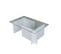 Table Basse Melar 105x65cm Bois Blanc Et Verre Transparent