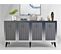 Buffet 4 Portes Ethne L150xh80cm Anthracite Et Argent