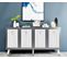 Buffet 4 Portes Ethne L150xh80cm Blanc Et Argent