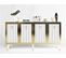 Buffet 4 Portes Ethne L150xh80cm Blanc Et Or