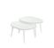 Set De 2 Tables Basses Trépied Ovale Gigognes Casina Bois Blanc Et Verre Trompé Miroir