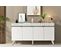 Buffet Design Defne L150xh80cm Blanc Et Argent