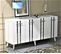 Buffet Cayman L150xh80cm Blanc Avec Bandes Argent