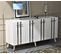 Buffet Cayman L150xh80cm Blanc Avec Bandes Or