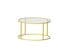 Table Basse Ronde Kadia D80cm Métal Or Et Verre Transparent