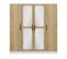 Armoire 7 Portes Et 6 Miroirs Bangka L180xh210cm Bois Clair Et Blanc