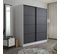 Armoire 2 Portes Coulissantes Gua L180xh190cm Blanc Et Anthracite