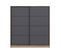 Armoire 2 Portes Coulissantes Gua L180xh210cm Bois Clair Et Anthracite