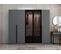 Armoire Design 3 Portes Et 2 Portes Vitrées Kanowa L225xh210cm Anthracite Et Noir