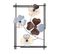 Décoration Murale 4 Trèfles à Quatre Feuilles Luan L50xh70cm Métal Gris, Marron Et Or