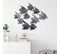 Décoration Murale Groupe De Poissons Zancle L83xh58cm Métal Noir Et Gris