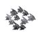 Décoration Murale Groupe De Poissons Zancle L83xh58cm Métal Noir Et Gris