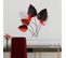 Décoration Murale 6 Feuilles D'automne Harpyie L73xh76cm Métal Noir Et Rouge