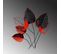 Décoration Murale 6 Feuilles D'automne Harpyie L73xh76cm Métal Noir Et Rouge