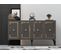 Buffet Bas 4 Portes Design Lahave L150cm Anthracite Et Or