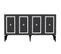 Buffet Bas 4 Portes Design Lahave L150cm Anthracite Et Argent