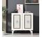 Buffet 2 Portes Design Alpo L75cm Bois Blanc Motif Géométrique Or