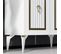 Buffet 2 Portes Design Alpo L75cm Bois Blanc Motif Géométrique Or