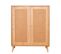 Buffet Haut 2 Portes En Jute Lodim H110cm Bois De Charme Massif Clair