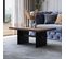 Table Basse Design Galini Bois Clair Et Effet Marbre Noir