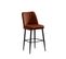 Lot De 4 Chaises De Bar Sero Velours Rouge Brique Et Métal Noir