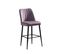 Lot De 4 Chaises De Bar Sero Velours Lilas Et Métal Noir