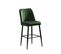 Lot De 4 Chaises De Bar Sero Velours Vert Et Métal Noir