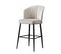 Lot De 4 Chaises De Bar Iria Velours Blanc Crème Et Métal Noir