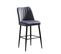 Lot De 2 Chaises De Bar Sero Velours Gris Et Métal Noir