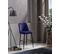 Lot De 2 Chaises De Bar Sero Velours Bleu Foncé Et Métal Noir