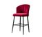 Lot De 2 Chaises De Bar Iria Velours Bordeaux Et Métal Noir