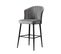 Lot De 2 Chaises De Bar Iria Velours Gris Et Métal Noir