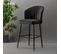 Lot De 2 Chaises De Bar Iria Velours Et Métal Noir