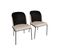 Lot De 2 Chaises Kymil Métal Noir Et Velours Noir Et Blanc Crème